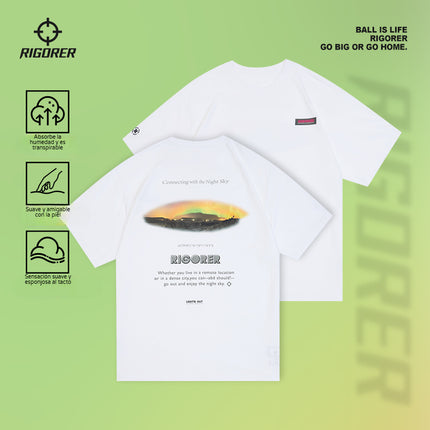 Polera manga corta cuello redondo estampada
