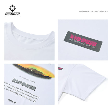 Polera manga corta cuello redondo estampada