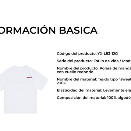 Polera manga corta cuello redondo estampada