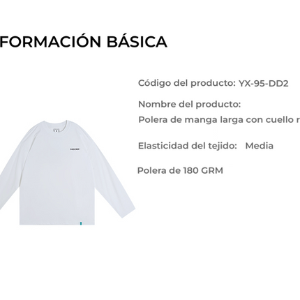 Polera manga larga y cuello redondo RIGORER