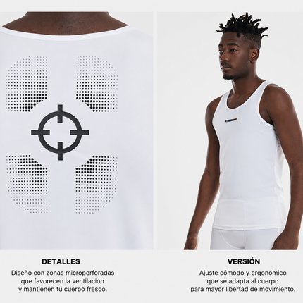 Camiseta de compresión s/manga logo espalda