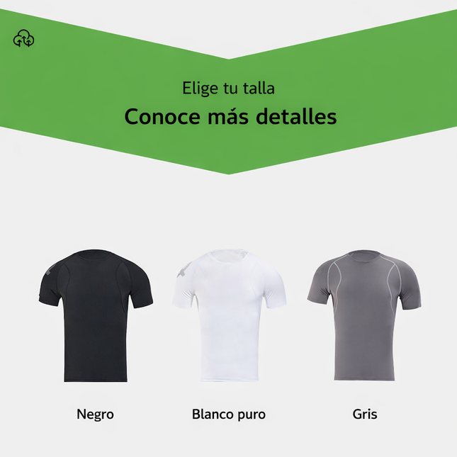 camiseta de compresión marga corta blaca