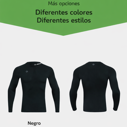 polera de compresión manga larga negra
