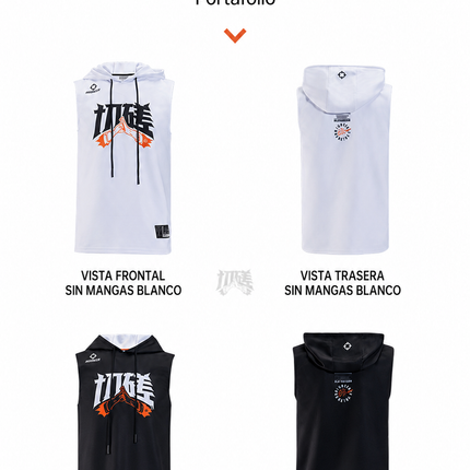 Polera con capucha sin mangas Rigorer