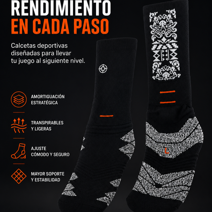 Calcetas negras con diseño