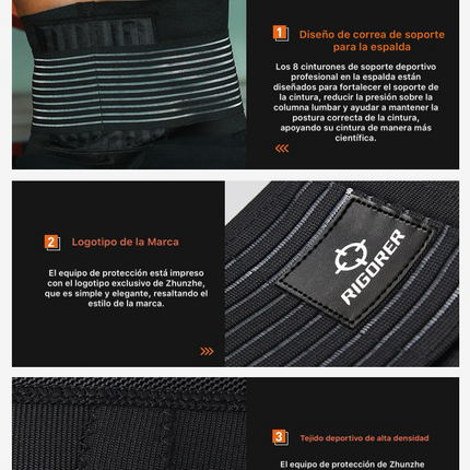 Cinturón de soporte lumbar deportivo Rigorer