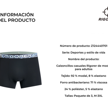 Boxer Adulto RIGORER de Modal (Paquete x3)