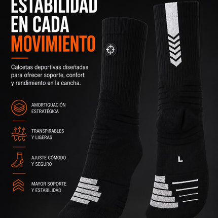 Calcetas negras con diseño flechas
