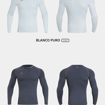 polera compresión manga larga blanca
