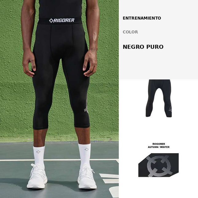 Pantalon compresión 3/4 color negro