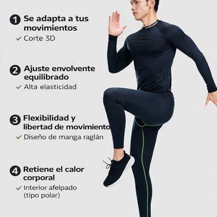 polera de compresión manga larga negra