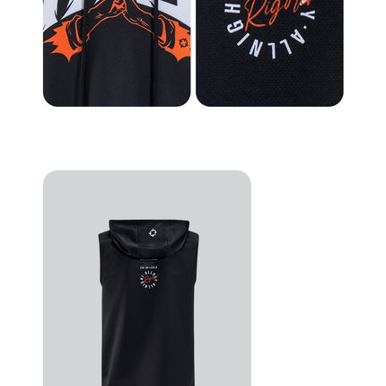 Polera con capucha sin mangas Rigorer